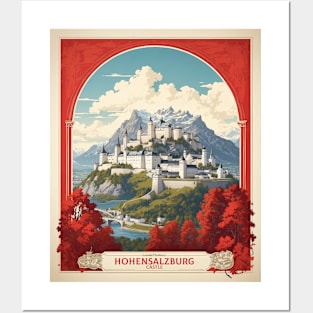 Hohensalzburg Castle Austria Vintage Travel Retro Tourism Posters and Art